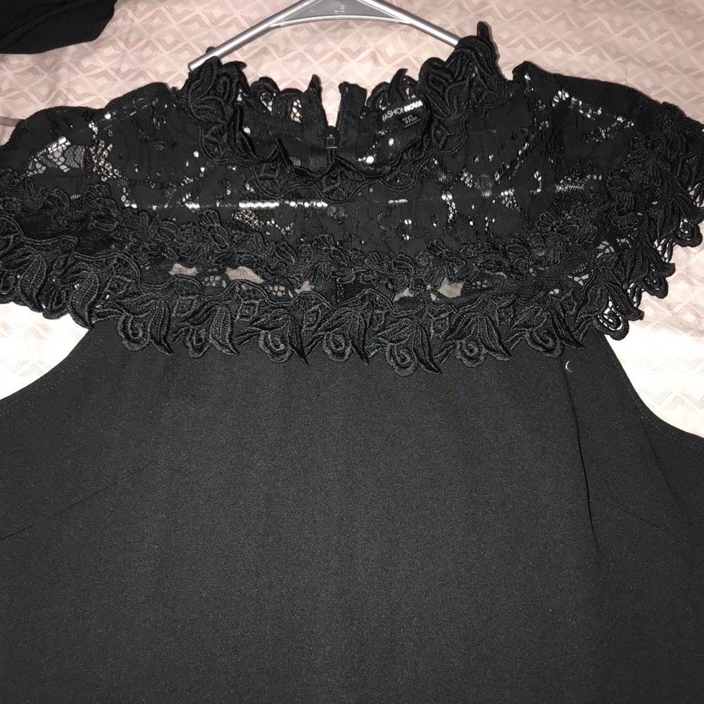 Flared BodyCon Dress with Lace Detailing